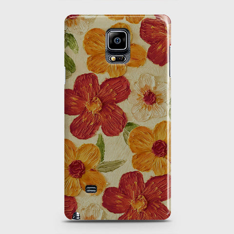 Samsung Galaxy Note 4 Cover - Floral Series - Design 6 - Red & Orange - Matte Finish - Snap On Hard Case with LifeTime Colors Guarantee