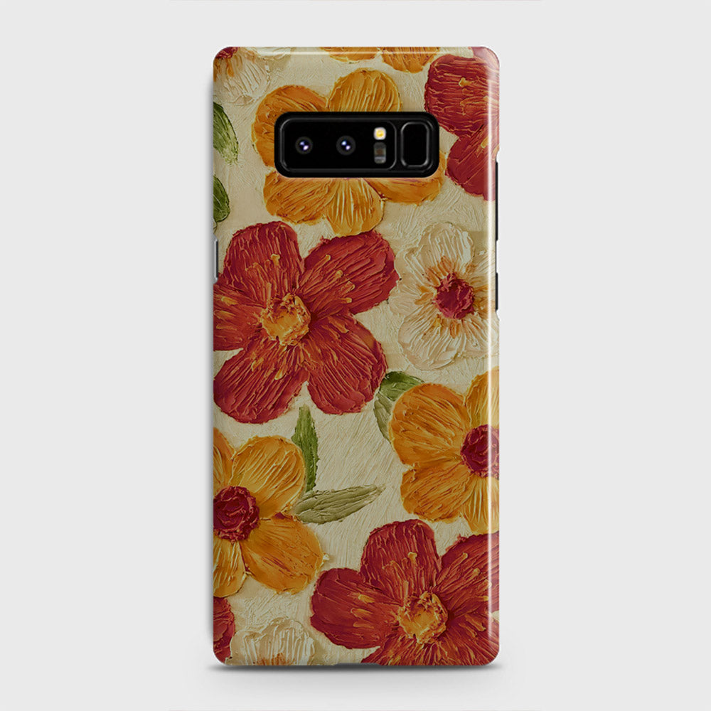 Samsung Galaxy Note 8 Cover - Floral Series - Design 6 - Red & Orange - Matte Finish - Snap On Hard Case with LifeTime Colors Guarantee