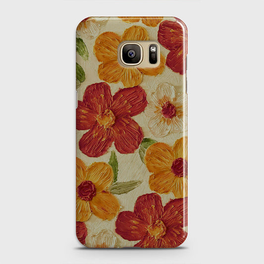 Samsung Galaxy S7 Cover - Floral Series - Design 6 - Red & Orange - Matte Finish - Snap On Hard Case with LifeTime Colors Guarantee