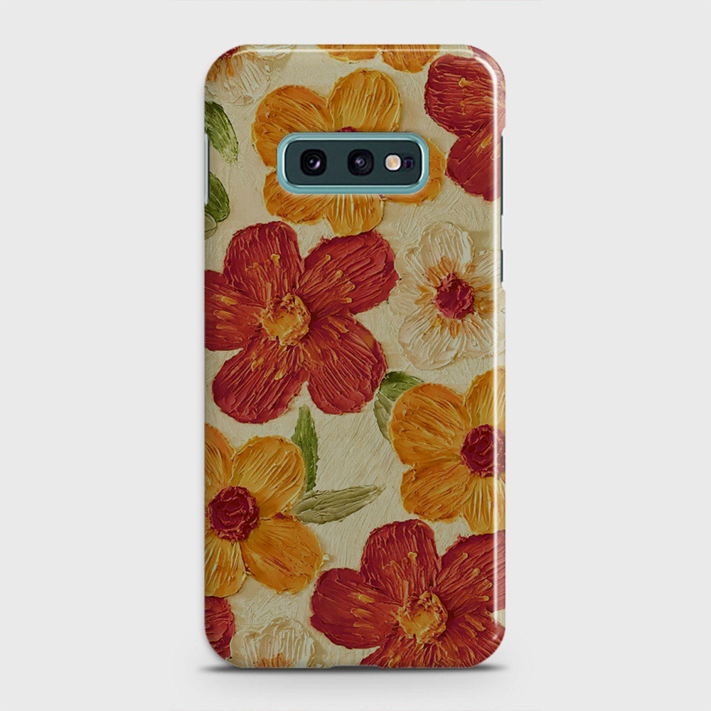 Samsung Galaxy S10e Cover - Floral Series - Design 6 - Red & Orange - Matte Finish - Snap On Hard Case with LifeTime Colors Guarantee