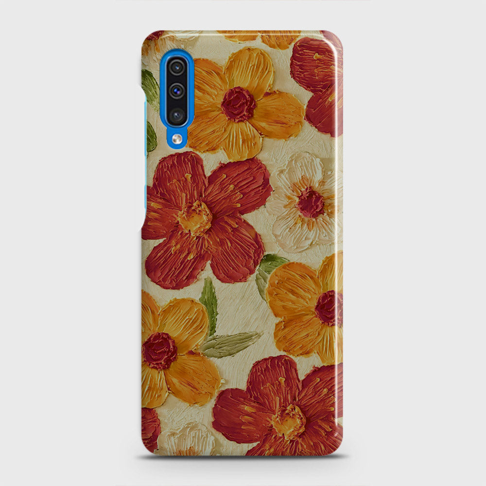 Samsung Galaxy A50 Cover - Floral Series - Design 6 - Red & Orange - Matte Finish - Snap On Hard Case with LifeTime Colors Guarantee