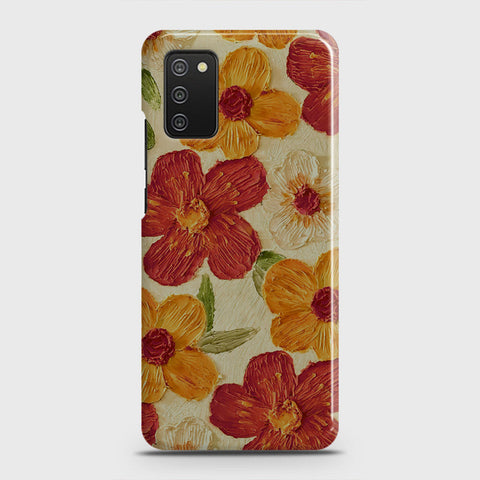 Samsung Galaxy A02s Cover - Floral Series - Design 6 - Red & Orange - Matte Finish - Snap On Hard Case with LifeTime Colors Guarantee