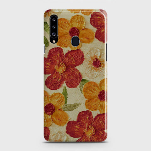 Samsung Galaxy A20s Cover - Floral Series - Design 6 - Red & Orange - Matte Finish - Snap On Hard Case with LifeTime Colors Guarantee