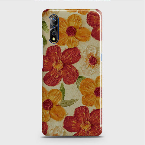 Vivo S1 Cover - Floral Series - Design 6 - Red & Orange - Matte Finish - Snap On Hard Case with LifeTime Colors Guarantee