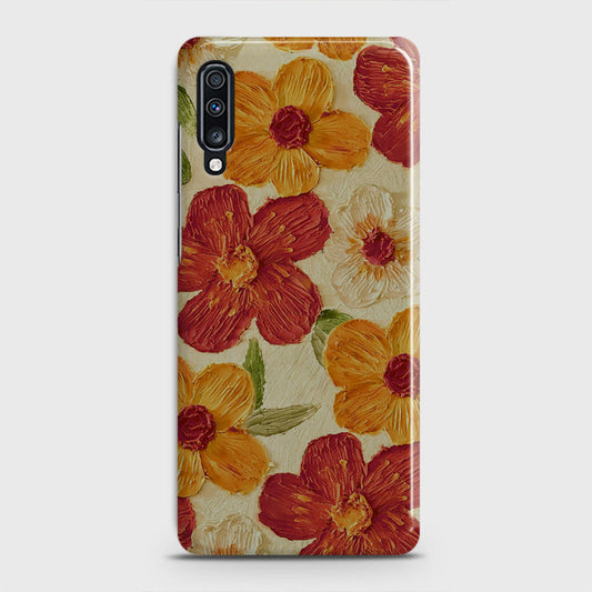 Samsung Galaxy A70 Cover - Floral Series - Design 6 - Red & Orange - Matte Finish - Snap On Hard Case with LifeTime Colors Guarantee