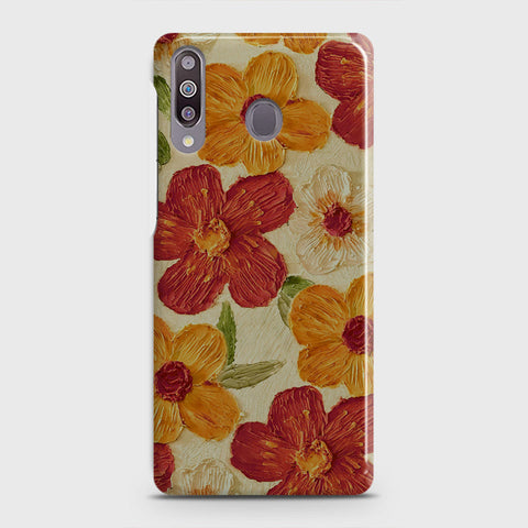 Samsung Galaxy M30 Cover - Floral Series - Design 6 - Red & Orange - Matte Finish - Snap On Hard Case with LifeTime Colors Guarantee