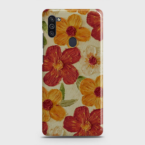 Samsung Galaxy M11 Cover - Floral Series - Design 6 - Red & Orange - Matte Finish - Snap On Hard Case with LifeTime Colors Guarantee