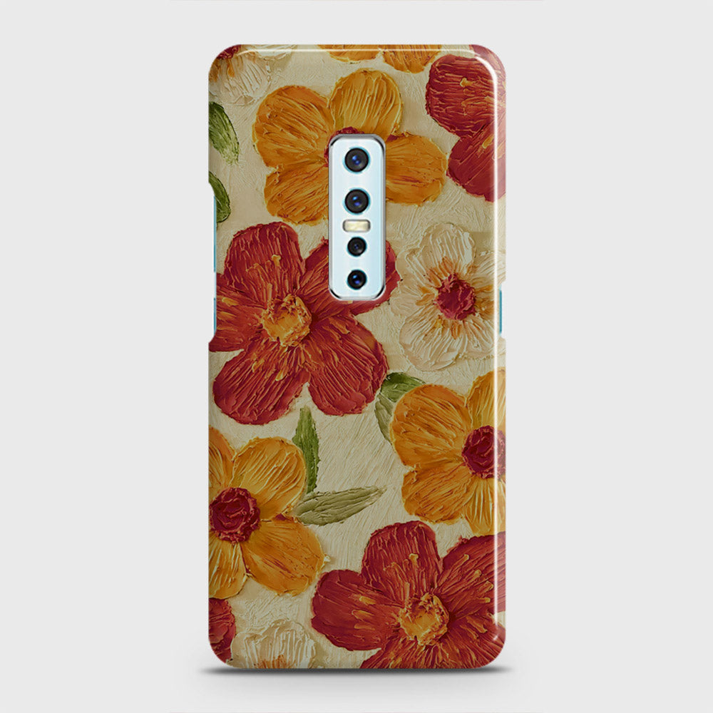 Vivo V17 Pro Cover - Floral Series - Design 6 - Red & Orange - Matte Finish - Snap On Hard Case with LifeTime Colors Guarantee