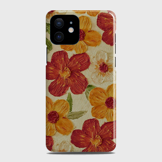 iPhone 12 Mini Cover - Floral Series - Design 6 - Red & Orange - Matte Finish - Snap On Hard Case with LifeTime Colors Guarantee