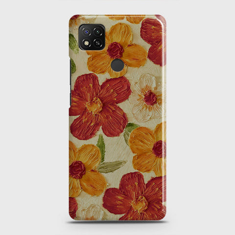 Xiaomi Redmi 9C Cover - Floral Series - Design 6 - Red & Orange - Matte Finish - Snap On Hard Case with LifeTime Colors Guarantee