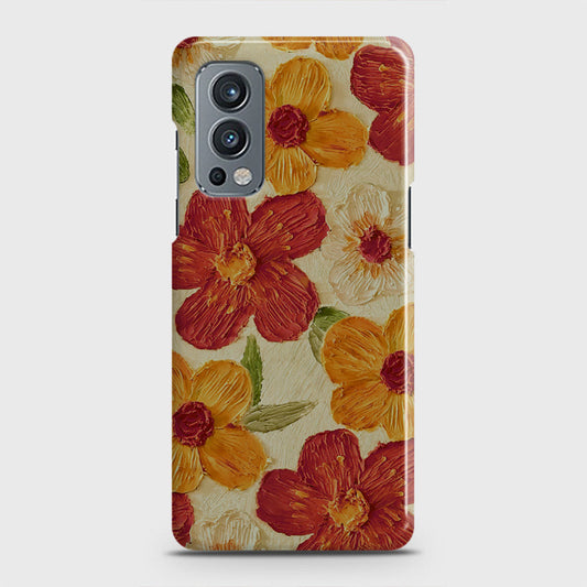 OnePlus Nord 2 Cover - Floral Series - Design 6 - Red & Orange - Matte Finish - Snap On Hard Case with LifeTime Colors Guarantee