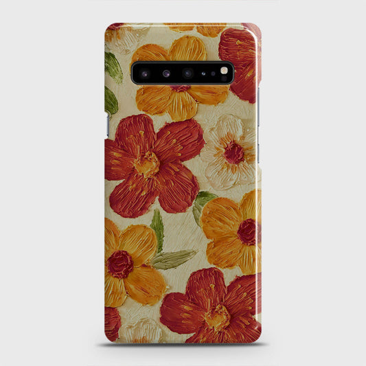 Samsung Galaxy S10 5G Cover - Floral Series - Design 6 - Red & Orange - Matte Finish - Snap On Hard Case with LifeTime Colors Guarantee