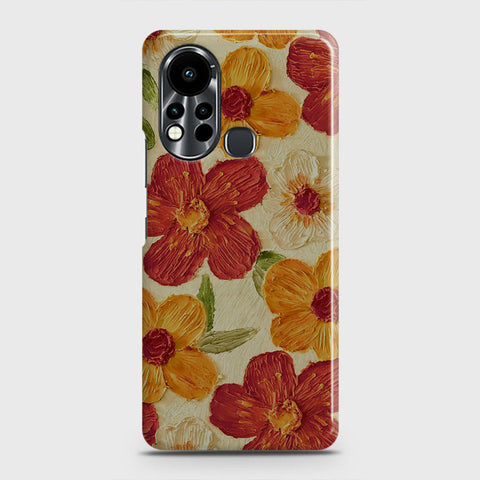 Infinix Hot 11s Cover - Floral Series - Design 6 - Red & Orange - Matte Finish - Snap On Hard Case with LifeTime Colors Guarantee