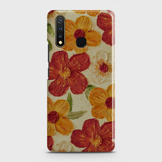 Vivo Y19 Cover - Floral Series - Design 6 - Red & Orange - Matte Finish - Snap On Hard Case with LifeTime Colors Guarantee