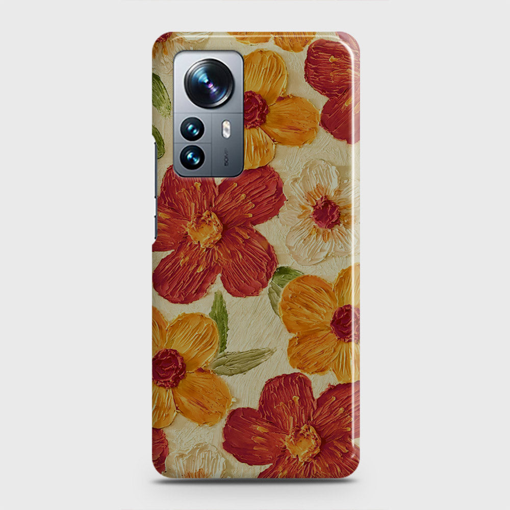 Xiaomi 12 Cover - Floral Series - Design 6 - Red & Orange - Matte Finish - Snap On Hard Case with LifeTime Colors Guarantee