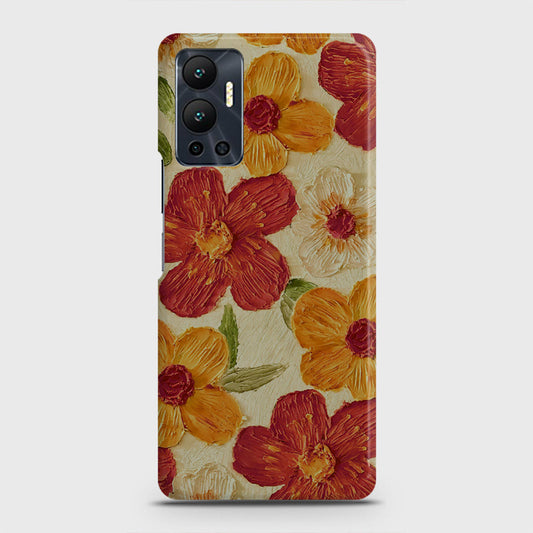 Infinix Hot 12 Cover - Floral Series - Design 6 - Red & Orange - Matte Finish - Snap On Hard Case with LifeTime Colors Guarantee