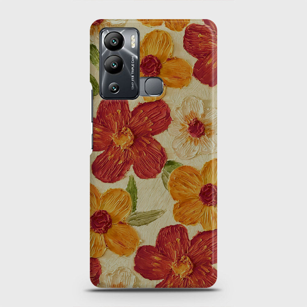 Infinix Hot 12i Cover - Floral Series - Design 6 - Red & Orange - Matte Finish - Snap On Hard Case with LifeTime Colors Guarantee