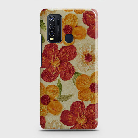 Vivo Y50  Cover - Floral Series - Design 6 - Red & Orange - Matte Finish - Snap On Hard Case with LifeTime Colors Guarantee