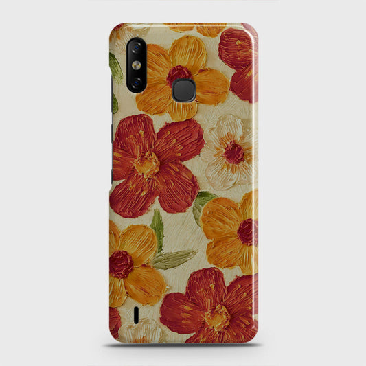 Infinix Smart 4 Cover - Floral Series - Design 6 - Red & Orange - Matte Finish - Snap On Hard Case with LifeTime Colors Guarantee