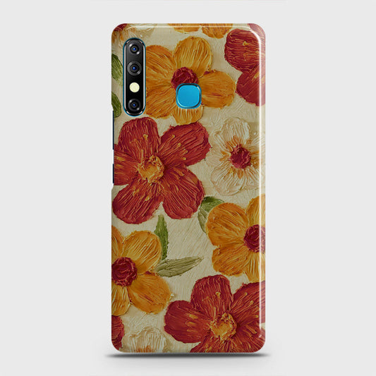 Infinix Hot 8 Cover - Floral Series - Design 6 - Red & Orange - Matte Finish - Snap On Hard Case with LifeTime Colors Guarantee