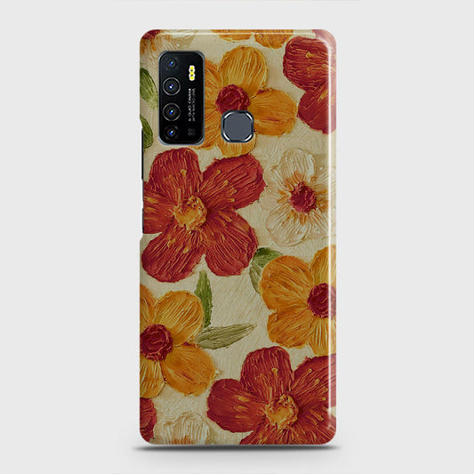 Infinix Hot 9 Pro Cover - Floral Series - Design 6 - Red & Orange - Matte Finish - Snap On Hard Case with LifeTime Colors Guarantee