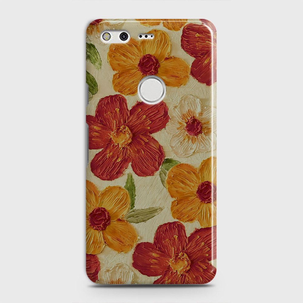 Google Pixel Cover - Floral Series - Design 6 - Red & Orange - Matte Finish - Snap On Hard Case with LifeTime Colors Guarantee