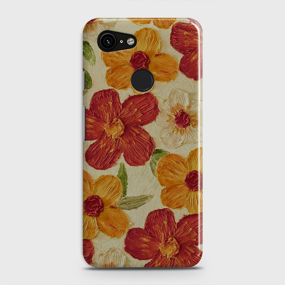 Google Pixel 3 Cover - Floral Series - Design 6 - Red & Orange - Matte Finish - Snap On Hard Case with LifeTime Colors Guarantee