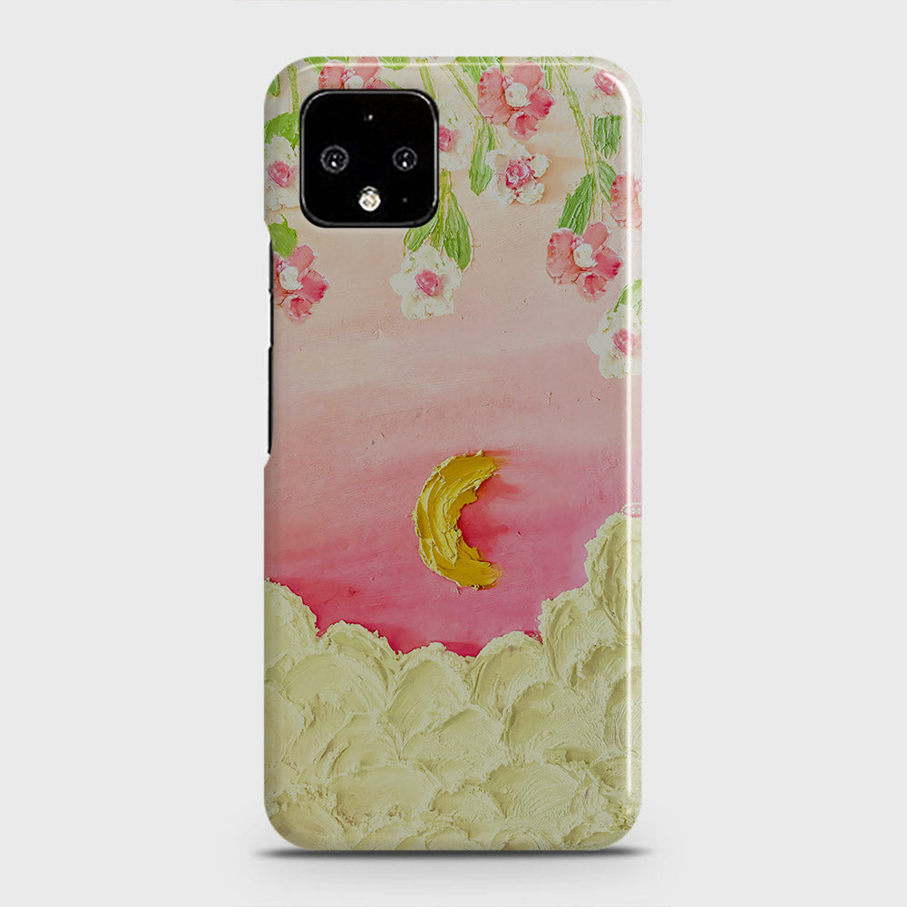 Google Pixel 4 Cover - Floral Series - Design 7 - Pink & Yellow - Matte Finish - Snap On Hard Case with LifeTime Colors Guarantee