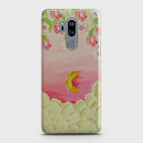 LG G7 ThinQ Cover - Floral Series  - Design 7 - Pink & Yellow - Matte Finish - Snap On Hard Case with LifeTime Colors Guarantee