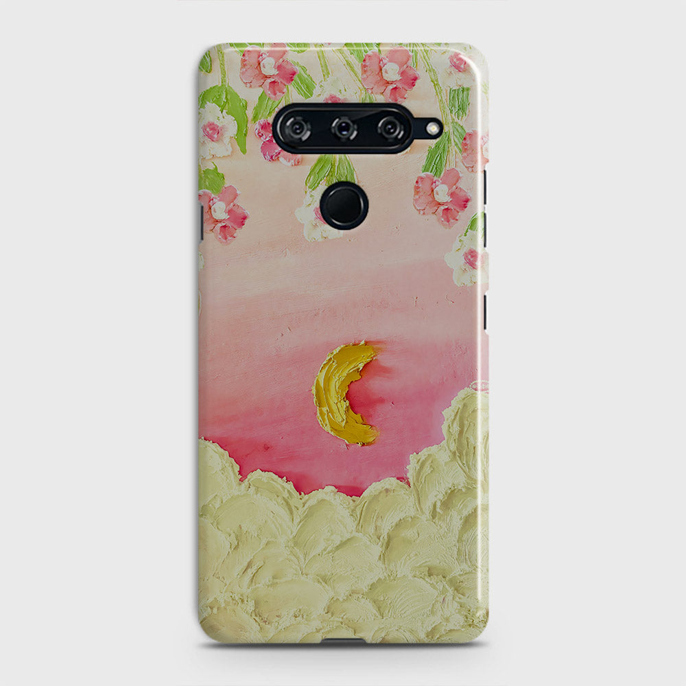 LG V40 ThinQ Cover - Floral Series  - Design 7 - Pink & Yellow - Matte Finish - Snap On Hard Case with LifeTime Colors Guarantee