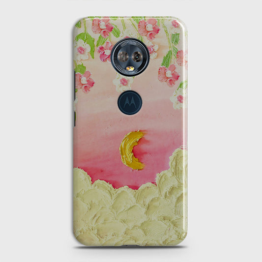 Motorola E5 Plus Cover - Floral Series - Design 7 - Pink & Yellow - Matte Finish - Snap On Hard Case with LifeTime Colors Guarantee