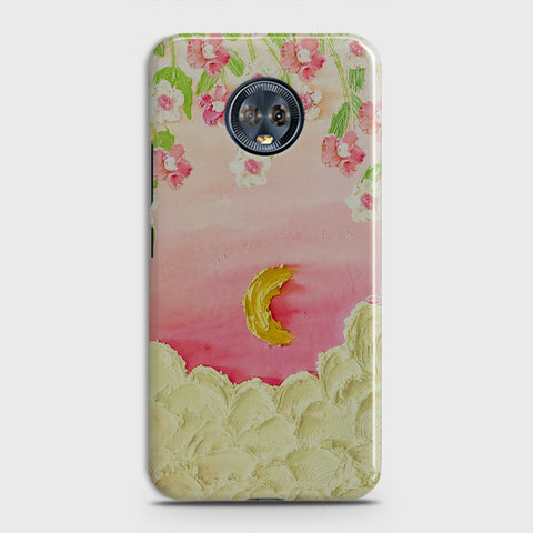 Motorola Moto G6 Cover - Floral Series - Design 7 - Pink & Yellow - Matte Finish - Snap On Hard Case with LifeTime Colors Guarantee