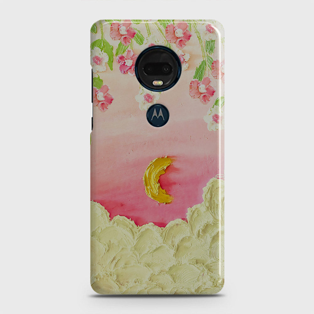 Motorola Moto G7 Plus Cover - Floral Series - Design 7 - Pink & Yellow - Matte Finish - Snap On Hard Case with LifeTime Colors Guarantee