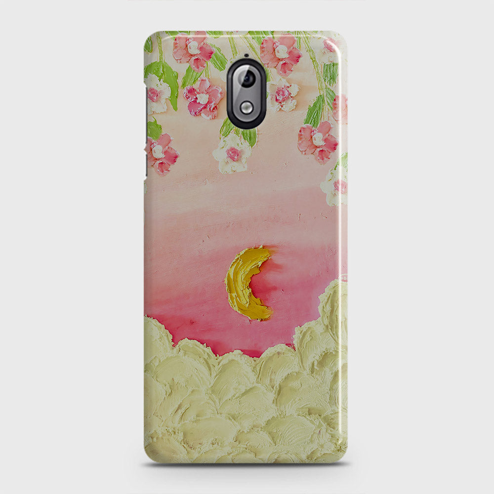 Nokia 3.1 Cover - Floral Series - Design 7 - Pink & Yellow - Matte Finish - Snap On Hard Case with LifeTime Colors Guarantee