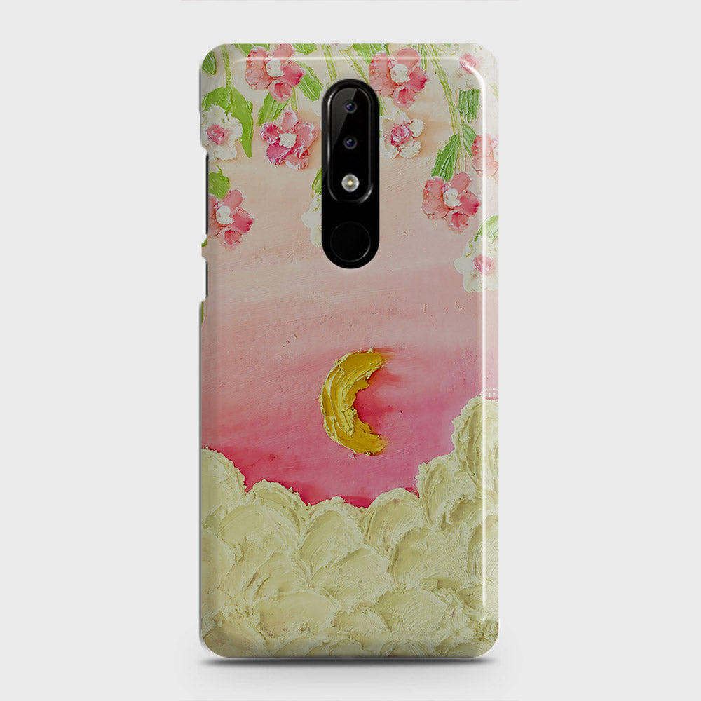 Nokia 3.1 Plus Cover - Floral Series - Design 7 - Pink & Yellow - Matte Finish - Snap On Hard Case with LifeTime Colors Guarantee