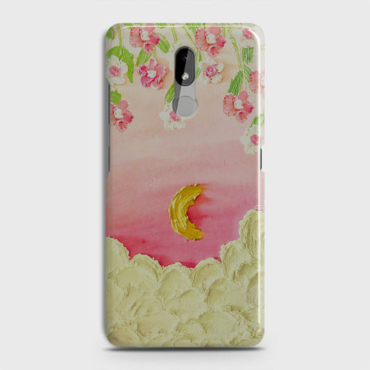 Nokia 3.2 Cover - Floral Series - Design 7 - Pink & Yellow - Matte Finish - Snap On Hard Case with LifeTime Colors Guarantee