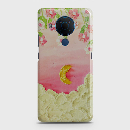 Nokia 5.4 Cover - Floral Series - Design 7 - Pink & Yellow - Matte Finish - Snap On Hard Case with LifeTime Colors Guarantee