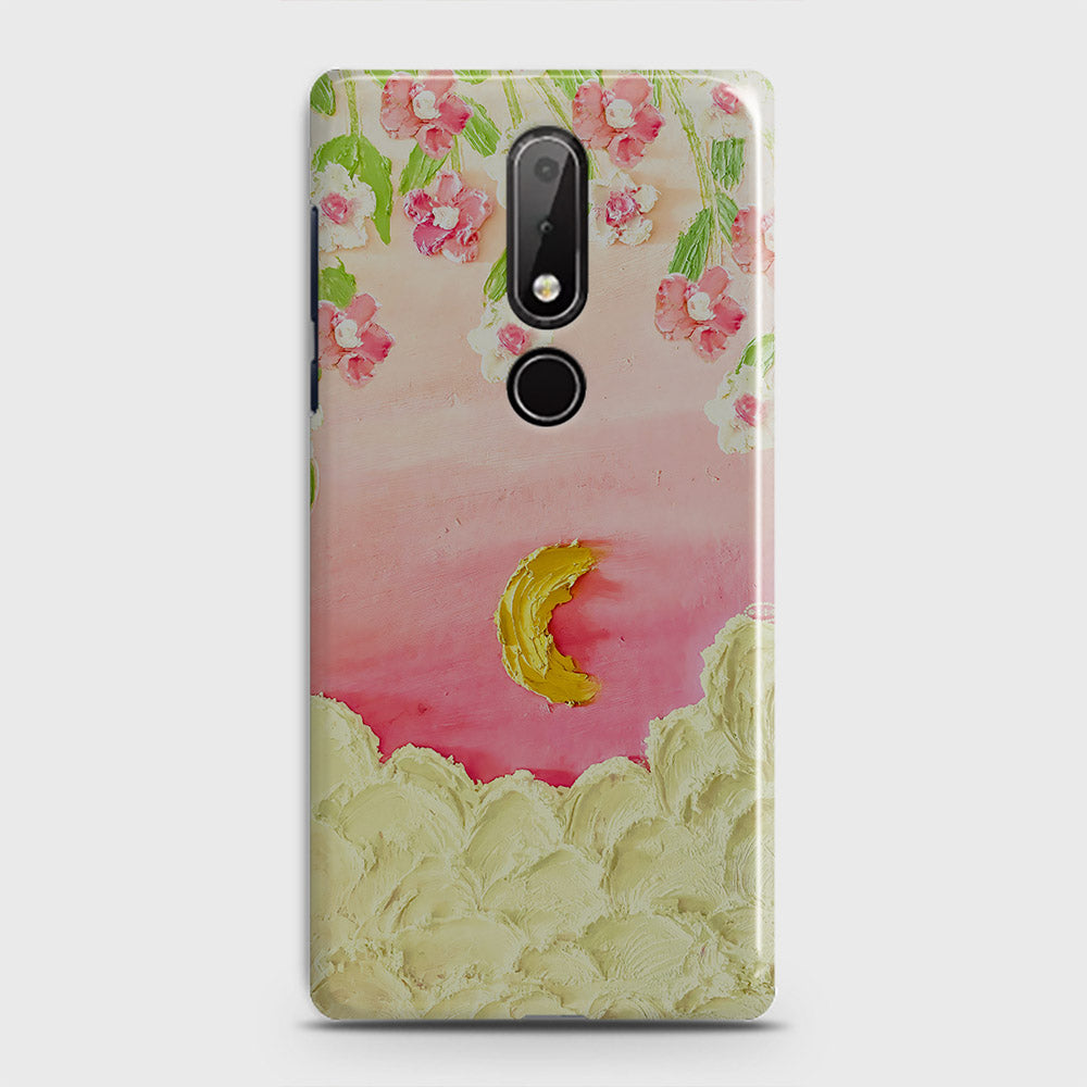 Nokia 6.1 Plus Cover - Floral Series - Design 7 - Pink & Yellow - Matte Finish - Snap On Hard Case with LifeTime Colors Guarantee