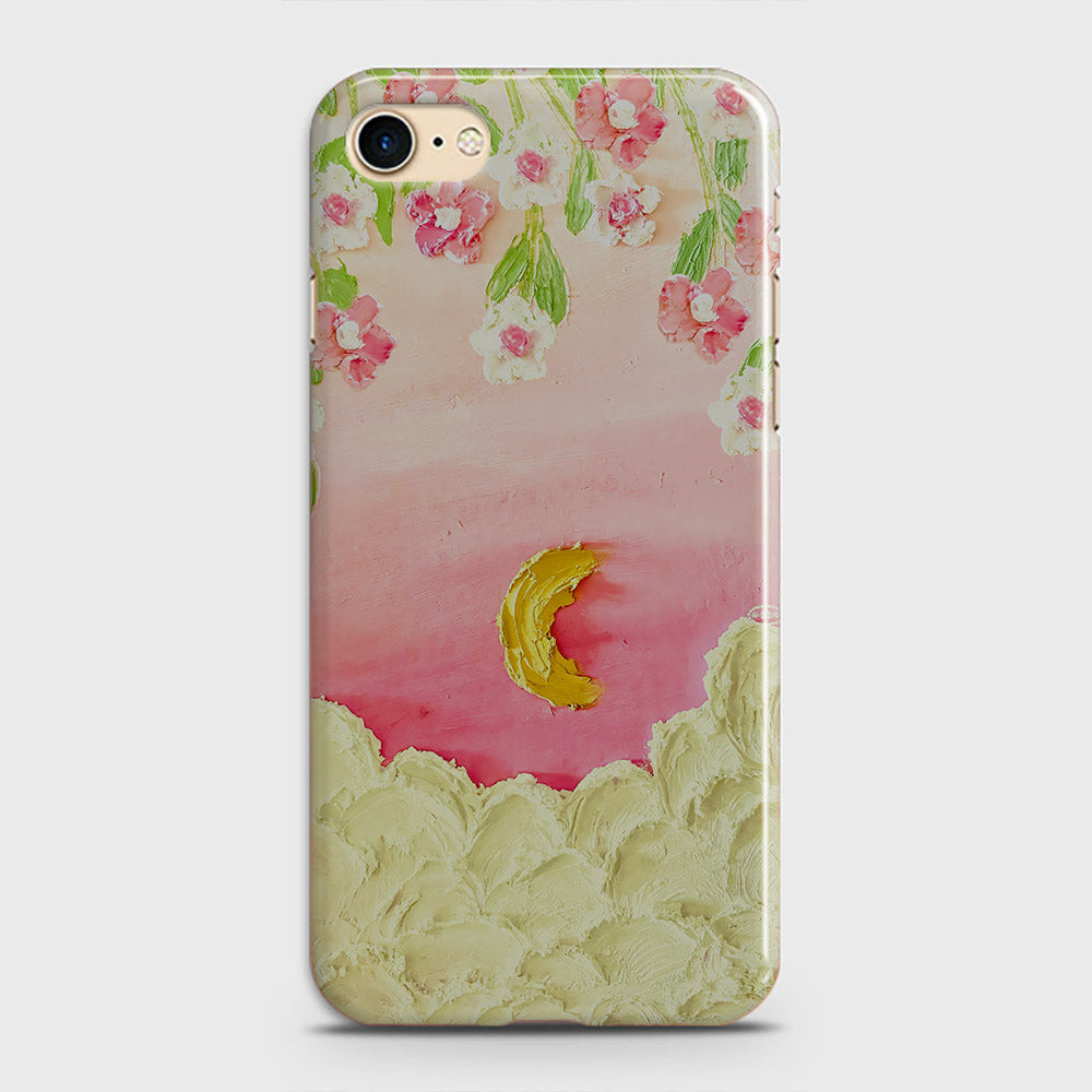 iPhone 8 Cover - Floral Series - Design 7 - Pink & Yellow - Matte Finish - Snap On Hard Case with LifeTime Colors Guarantee