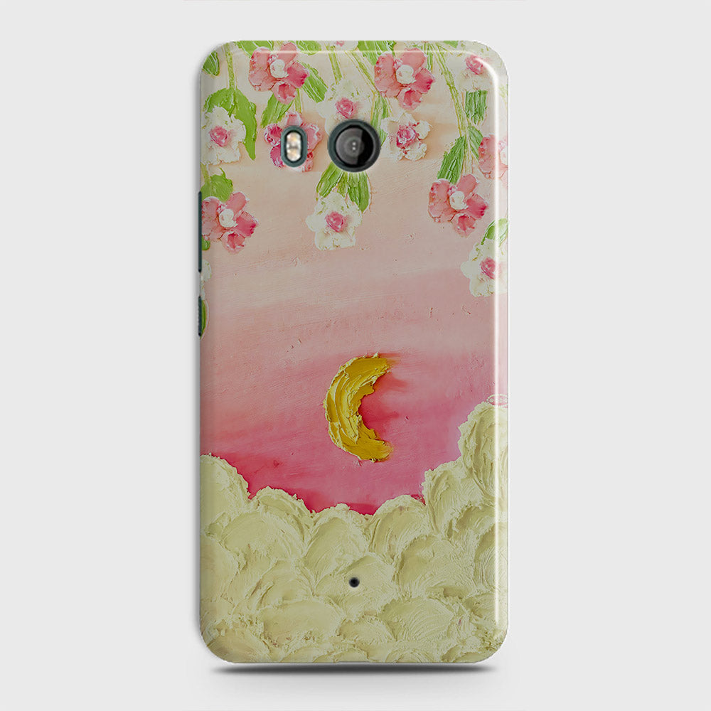 HTC U11  Cover - Floral Series - Design 7 - Pink & Yellow - Matte Finish - Snap On Hard Case with LifeTime Colors Guarantee