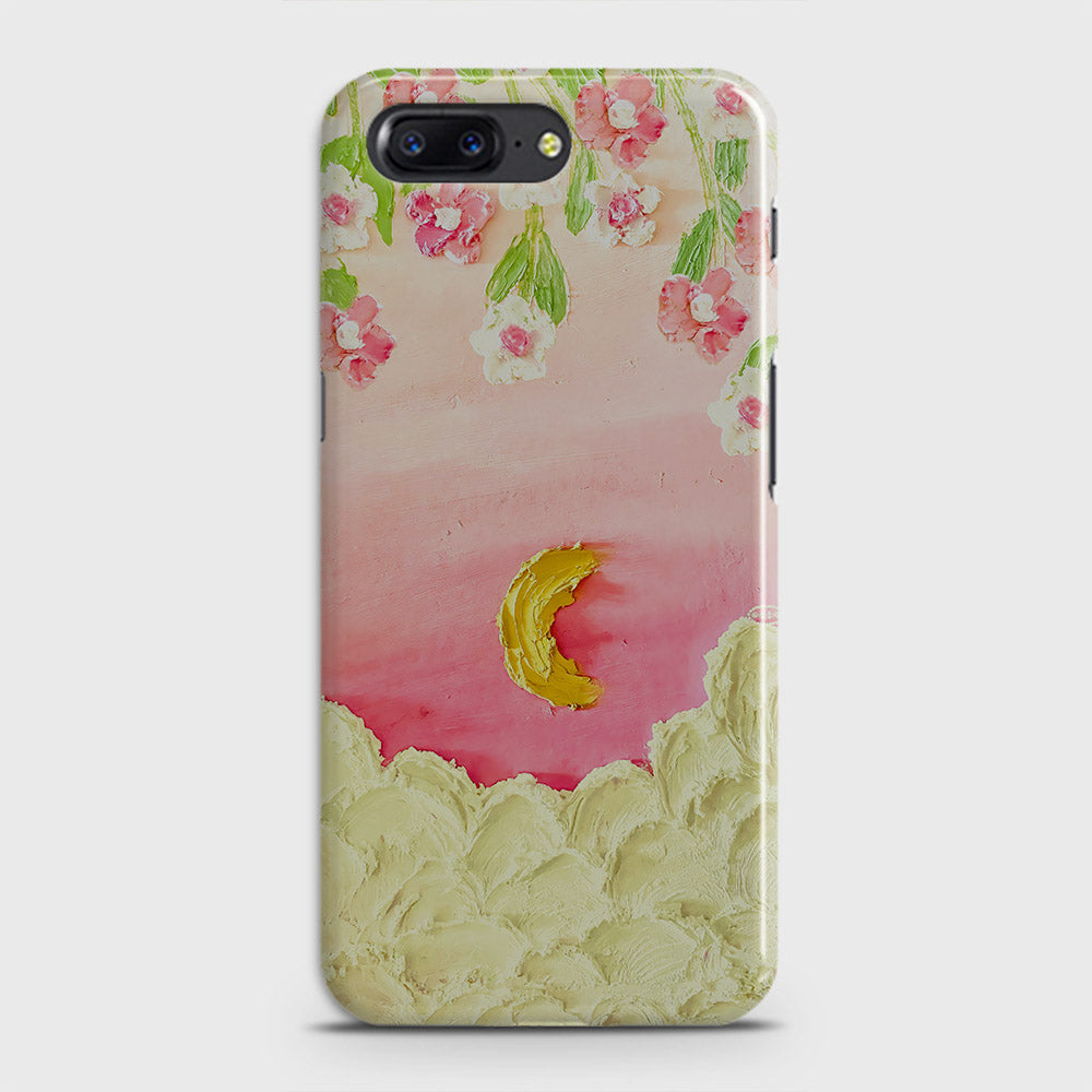 OnePlus 5  Cover - Floral Series - Design 7 - Pink & Yellow - Matte Finish - Snap On Hard Case with LifeTime Colors Guarantee