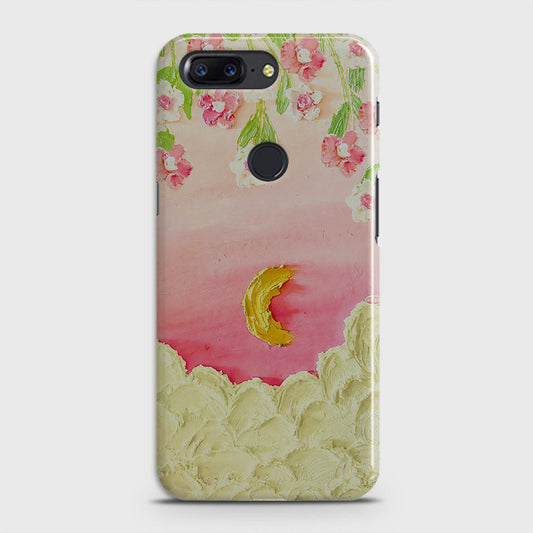 OnePlus 5T  Cover - Floral Series - Design 7 - Pink & Yellow - Matte Finish - Snap On Hard Case with LifeTime Colors Guarantee