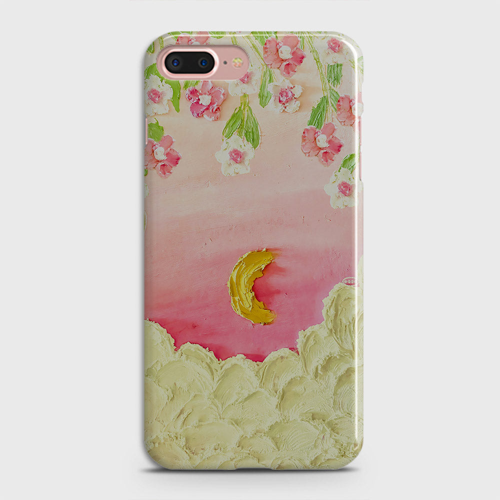 iPhone 8 Plus Cover - Floral Series - Design 7 - Pink & Yellow - Matte Finish - Snap On Hard Case with LifeTime Colors Guarantee