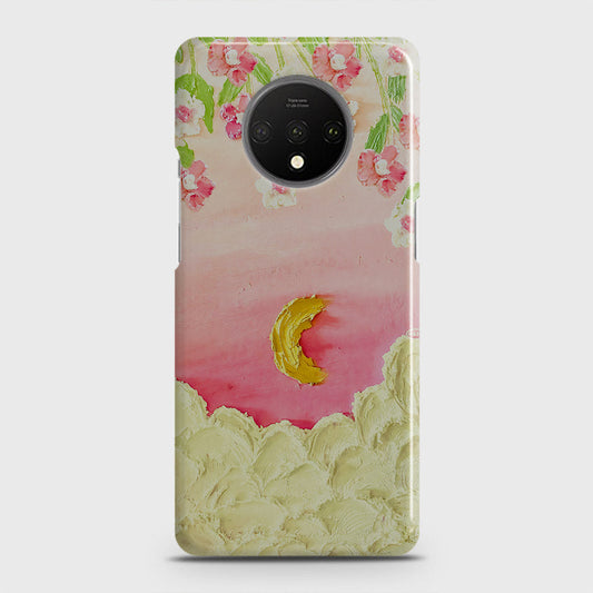 OnePlus 7T Cover - Floral Series - Design 7 - Pink & Yellow - Matte Finish - Snap On Hard Case with LifeTime Colors Guarantee