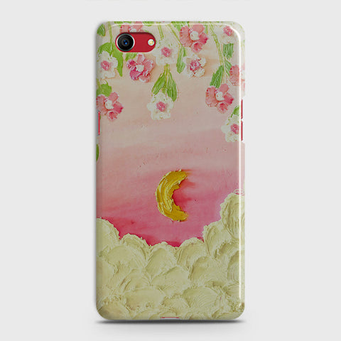 Oppo A1k  Cover - Floral Series - Design 7 - Pink & Yellow - Matte Finish - Snap On Hard Case with LifeTime Colors Guarantee