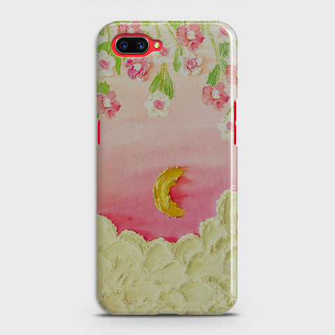 Oppo A3S Cover - Floral Series - Design 7 - Pink & Yellow - Matte Finish - Snap On Hard Case with LifeTime Colors Guarantee