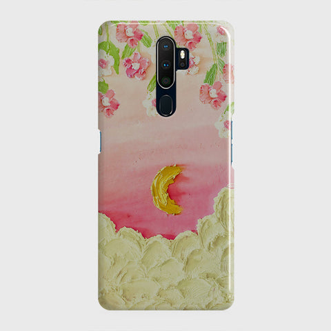 Oppo A9 2020 Cover - Floral Series - Design 7 - Pink & Yellow - Matte Finish - Snap On Hard Case with LifeTime Colors Guarantee