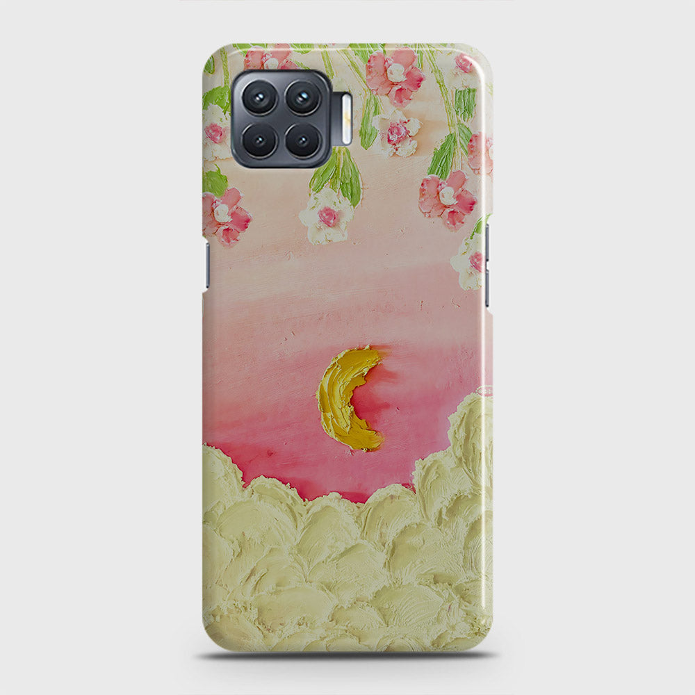 Oppo F17 Pro Cover - Floral Series - Design 7 - Pink & Yellow - Matte Finish - Snap On Hard Case with LifeTime Colors Guarantee