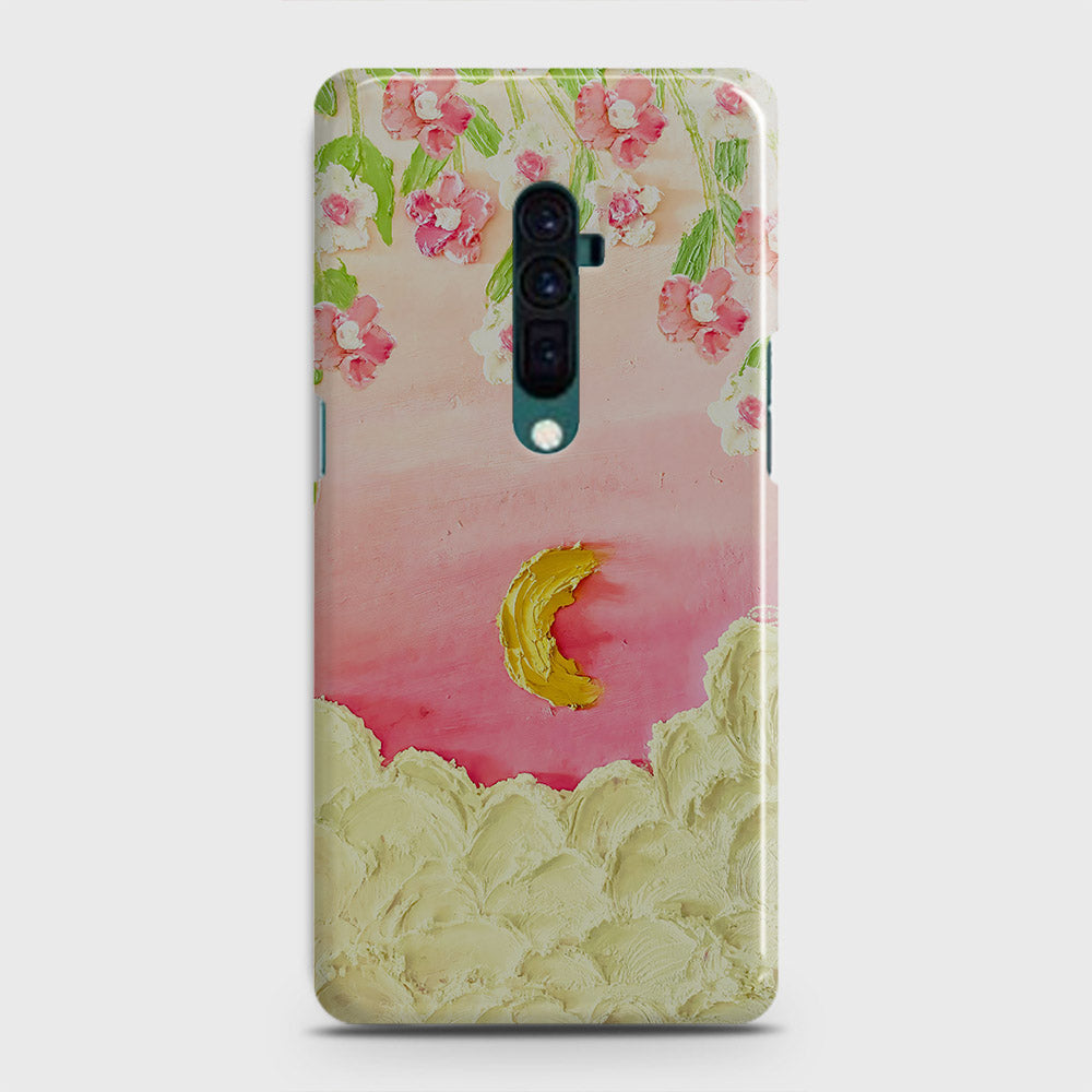 Oppo Reno 10x zoom Cover - Floral Series - Design 7 - Pink & Yellow - Matte Finish - Snap On Hard Case with LifeTime Colors Guarantee