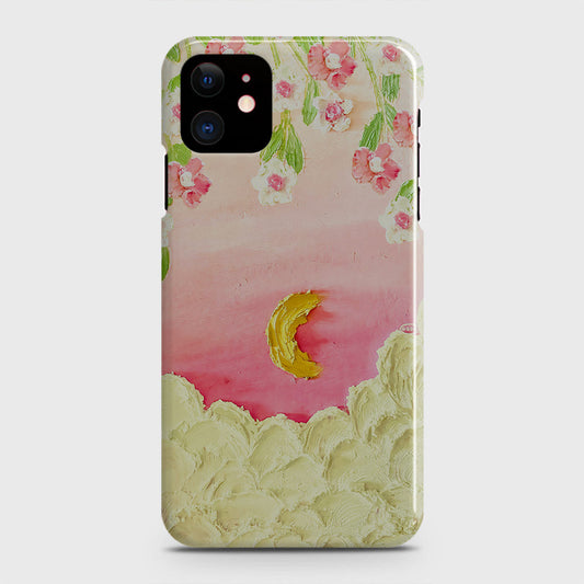 iPhone 12 Cover - Floral Series - Design 7 - Pink & Yellow - Matte Finish - Snap On Hard Case with LifeTime Colors Guarantee